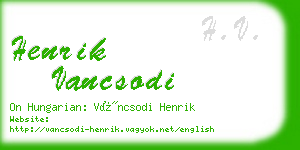 henrik vancsodi business card